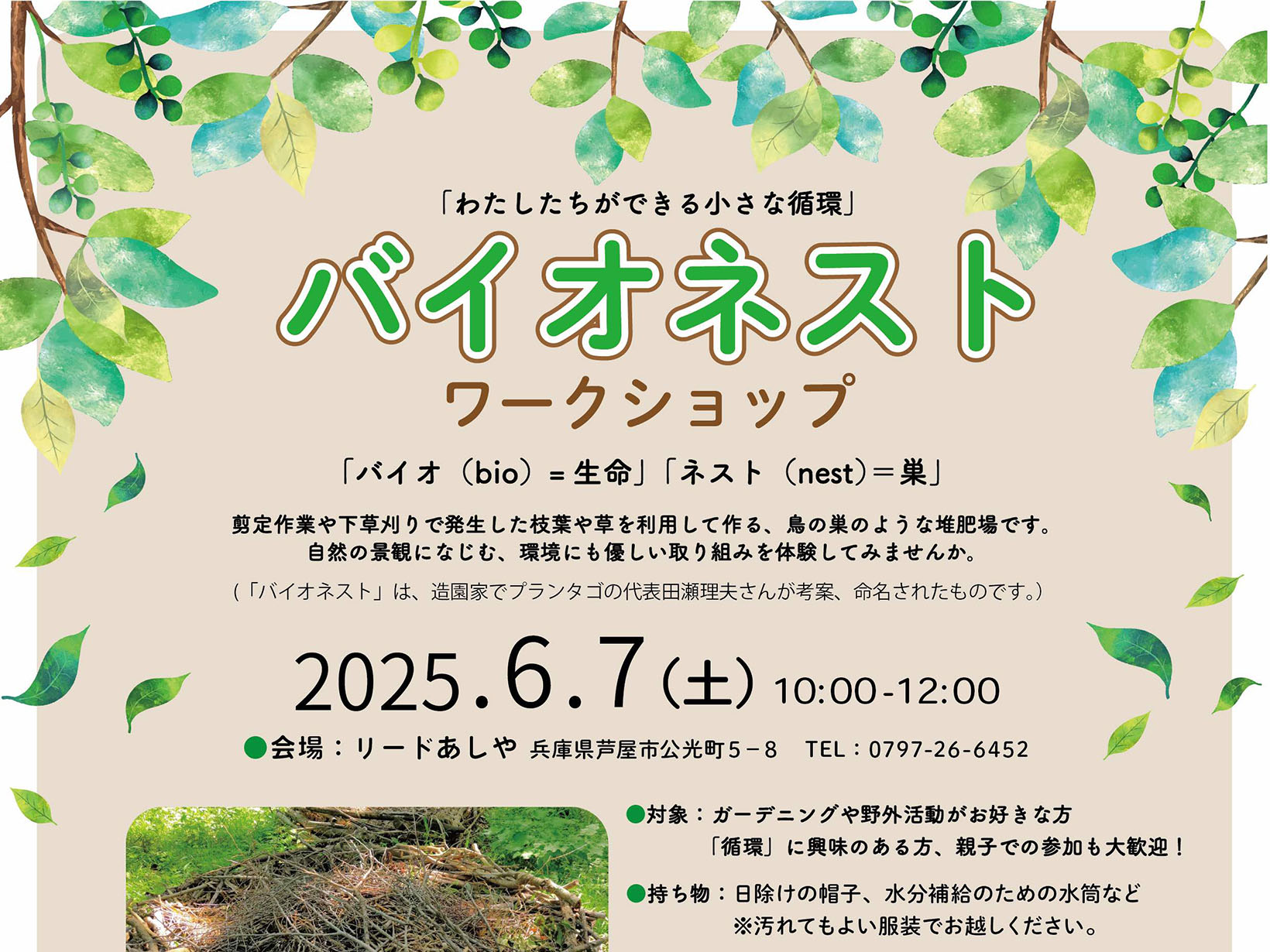 2025年6月7日 リードあしや バイオネスト ワークショップ開催！